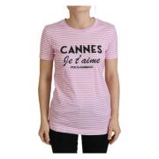 Hvit Rosa Cannes Eksklusiv T-skjorte