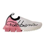 Hvite Rosa Slip-On Sneakers