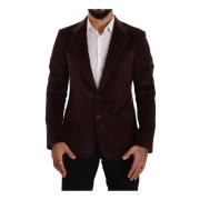 Brun Corduroy Slim Fit Coat DG Logo Blazer