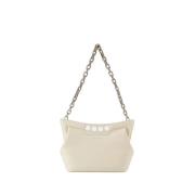 Liten Peak Hobo Bag - Skinn - Myk Elfenben