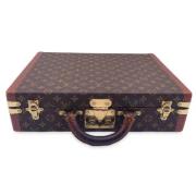 Pre-owned Brunt lerret Louis Vuitton koffert