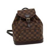 Brukt Brunt Lerret Louis Vuitton Montsouris Boston Bag