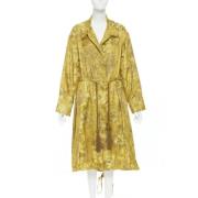 Pre-owned Gul silke Oscar de la Renta frakk