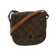 Pre-owned Brunt lerret Louis Vuitton Cartouchiere