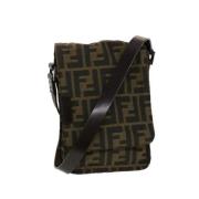 Pre-owned Svart lerret Fendi skulderveske