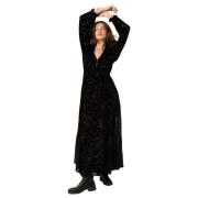 Black Velvet Burnout Maxi Dress