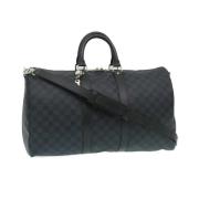 Pre-owned Blått lerret Louis Vuitton Keepall