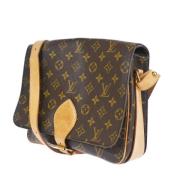 Pre-owned Brunt lerret Louis Vuitton Cartouchiere