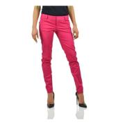 Fuchsia Bomull Knapp Chinos