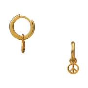 Gull Orelia Peace Charm Huggie Hoop Earrings