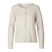 Wool Cashmere Cardigan Ivory