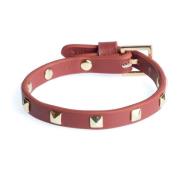 Leather Stud Bracelet Mini Mahogany