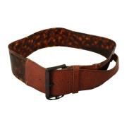 Dark Brown Leather Buckle Waist Belt