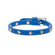 Leather Star Stud Bracelet Strong Blue