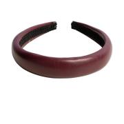 Leather Hair Band Broad Maroon