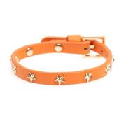 Leather Star Stud Bracelet Mini Pale Orange