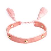 Velvet Friendship Bracelet Thin W/Star Stud Blossom