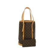 Pre-owned Brunt lerret Louis Vuitton skuldervesker