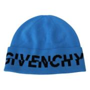 Blå Ull Unisex Vinter Beanie Lue