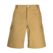 Beige Bomull Cargo Shorts for Menn