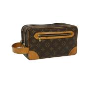 Pre-owned Brunt lerret Louis Vuitton veske