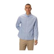 Light Blue Clean Cut Oxford Stretch Plain L/S Skjorter