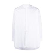 Hvit Bomullsskjorte med B?ndkrage