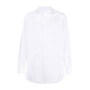 Hvit Bomullsskjorte med Lange Ermer for Menn