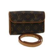 Pre-owned Brunt lerret Louis Vuitton florentinsk veske