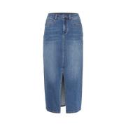 Splittet Denim Skjørt