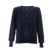 Klassisk Passform Angora Cardigan - Blå