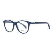 Blå Plast Runde Optiske Briller for Kvinner
