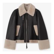 Kort Shearling Aviator Jakke