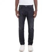 Slim Fit Black Delavè Bukser