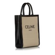 Pre-owned Brunt lerret Celine veske