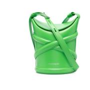 Grønn Curve Bucket Bag med Kryssrem