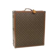 Pre-owned Brunt lerret Louis Vuitton koffert