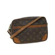 Pre-owned Brunt lerret Louis Vuitton skuldervesker