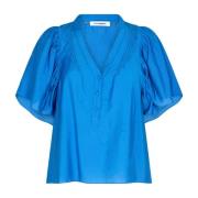 Feminin Pintuck Top Bluse - New Blue