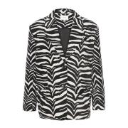 Hvit Tiger Oversize Blazer