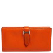 Pre-owned Oransje Hermes lommebok i skinn