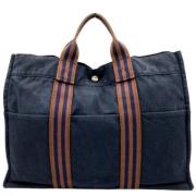 Pre-owned Navy Canvas Hermes Tote