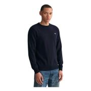 Superfine Lambswool Crew Neck Sweater - Marine - S