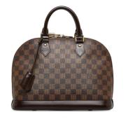 Pre-owned Brunt lerret Louis Vuitton Alma