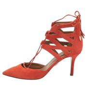 Pre-owned Oransje semsket Aquazzura haeler