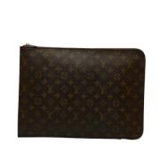 Pre-owned Brown Canvas Louis Vuitton Poche Dokumenter