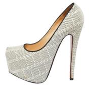 Pre-owned Hvit Raffia Christian Louboutin haeler