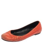 Pre-owned Oransje skinn Bottega Veneta Flats