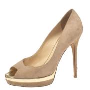 Pre-owned Beige semsket skinn Jimmy Choo haeler