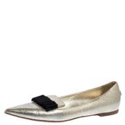 Pre-owned Metallisk skinn Jimmy Choo Flats